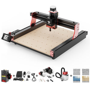 Máquina de Roteamento CNC Twotrees TTC450 PRO + Módulo Laser TC20 + Motor de 500 W + Módulo de 4º Eixo + Aspirador de Pó + Fresas de Topo 