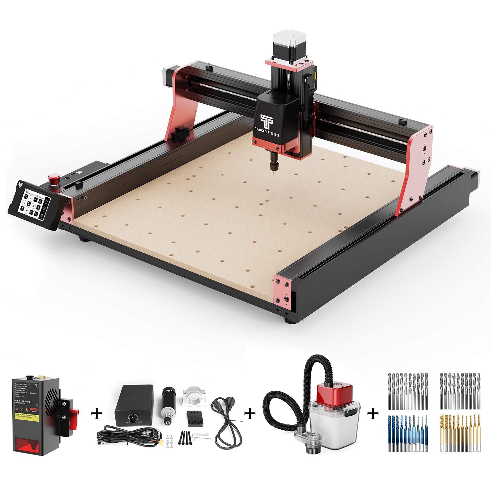 Twotrees TTC450 PRO CNC Router Machine + TC20 Laser Module + 500W Moto