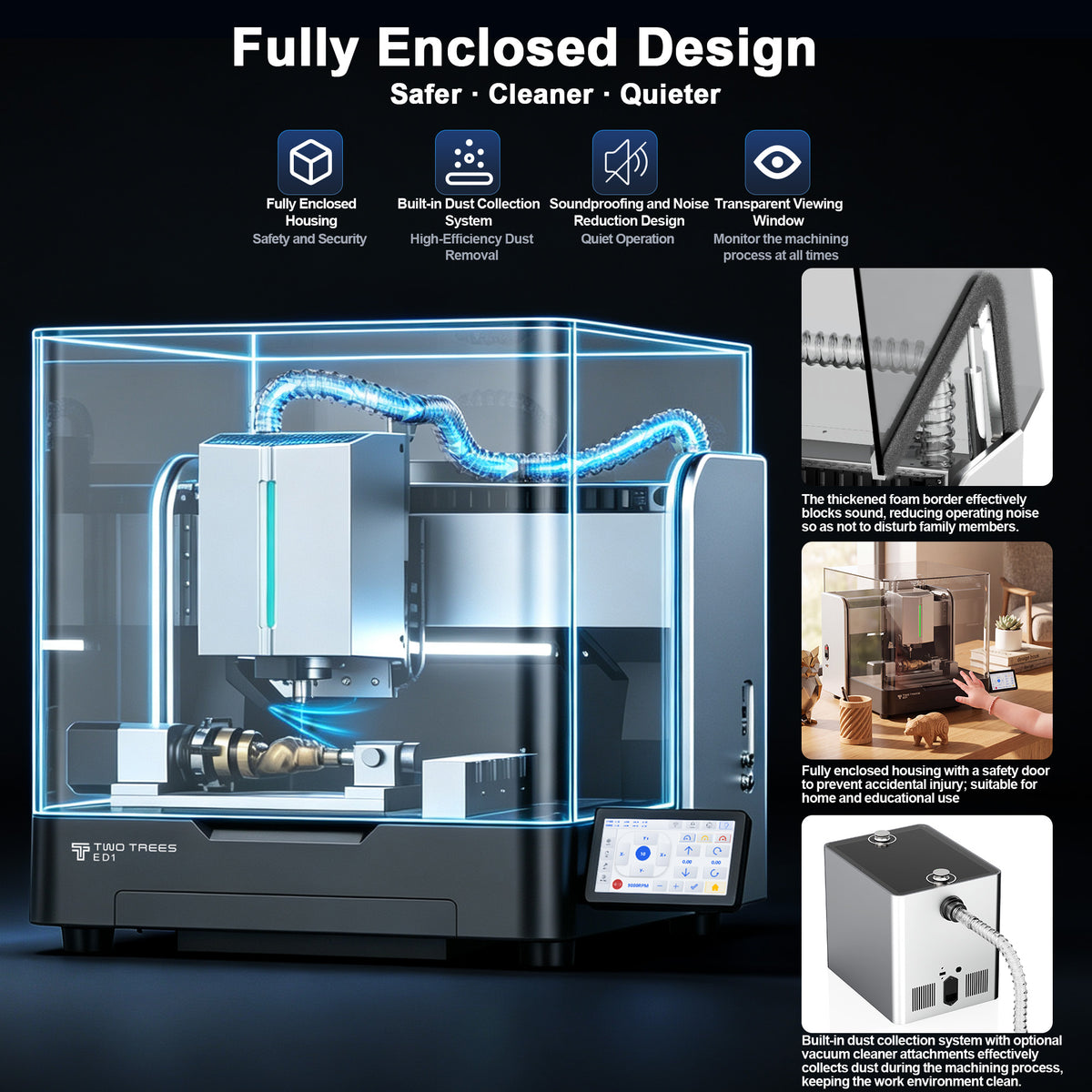 【Pré-venda】Máquina CNC Router de Mesa Fechada Twotrees ED1