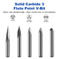 Twotrees Solid Carbide 3 Flute Point V-Bit Set