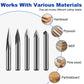Twotrees Solid Carbide 3 Flute Point V-Bit Set