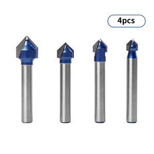 Conjunto de 4 bits V Twotrees Solid Carbide 90°