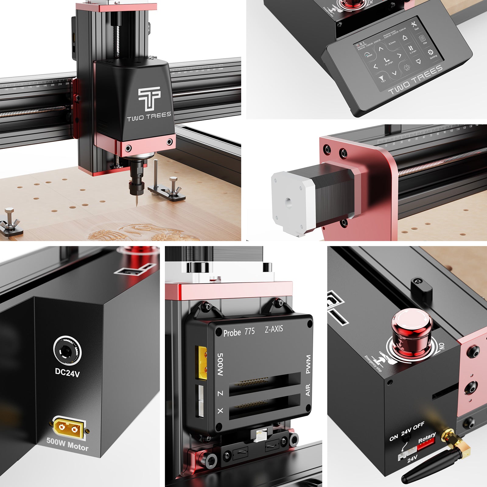 Twotrees TTC450 PRO CNC Router Machine + 500W Spindle + TC20 laser mod