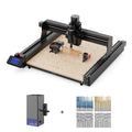 Máquina de roteador CNC Twotrees TTC450 + módulo laser de 20 W + motor de 500 W + módulo de 4º eixo + fresas de topo