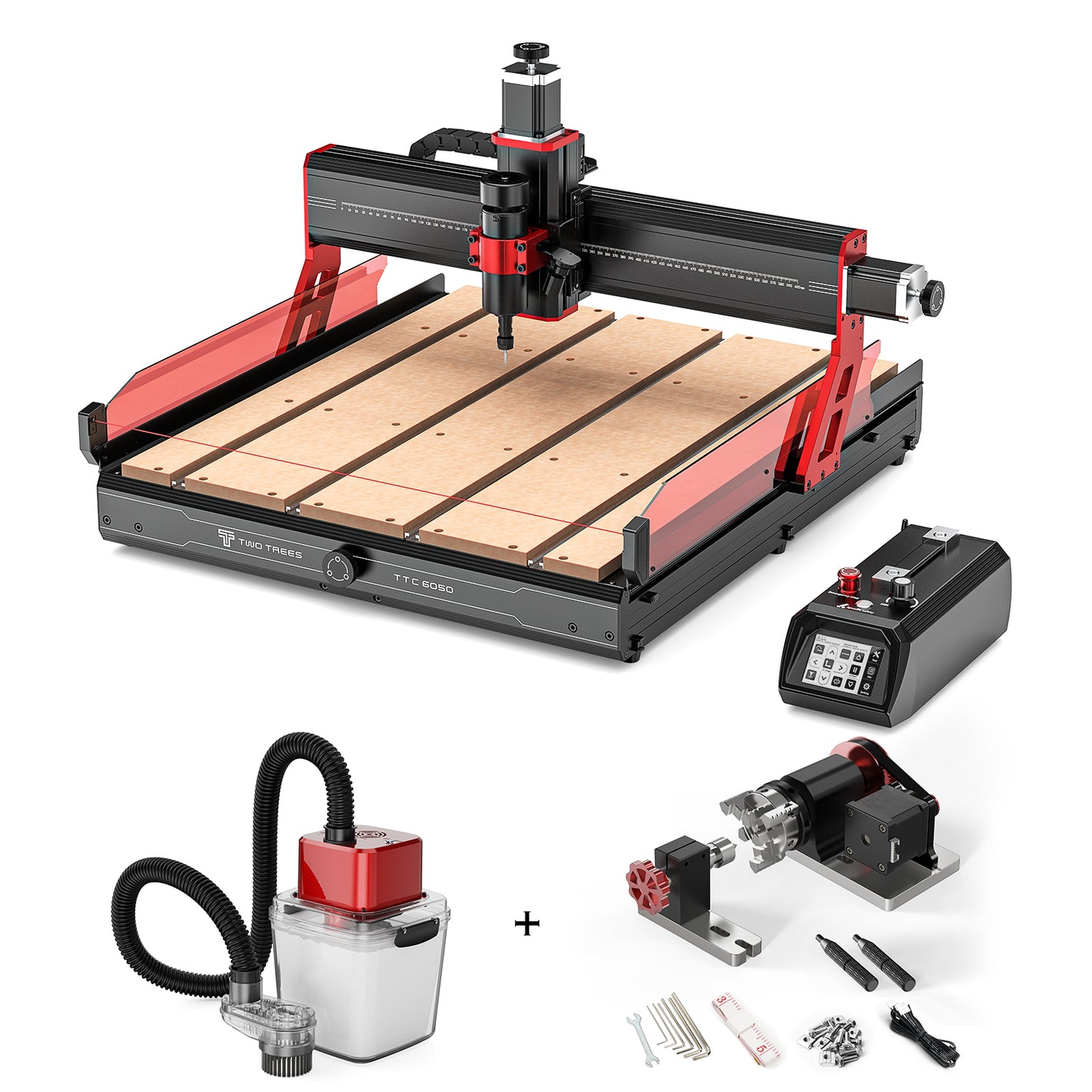 Twotrees TTC6050 CNC Router Machine + Vacuum Cleaner M1 + 4th Axis